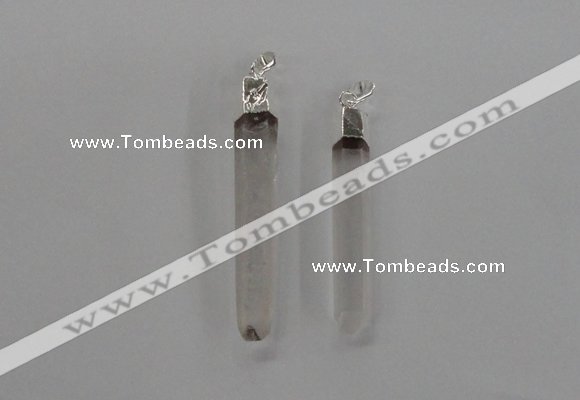 NGP1896 6*50mm - 8*60mm stick white crystal gemstone pendants
