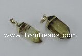 NGP1900 12*30mm - 15*35mm faceted nuggets lemon quartz pendants