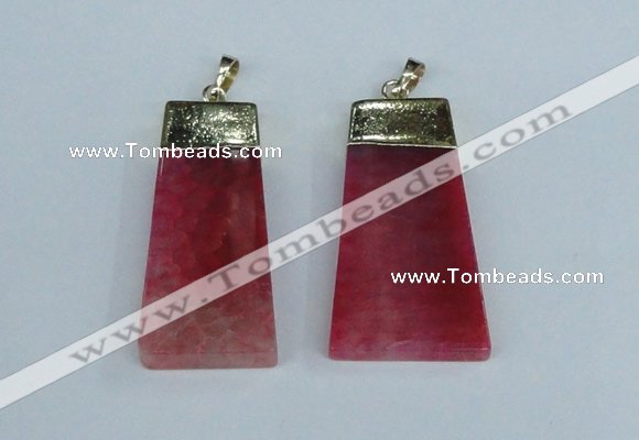 NGP1906 18*40mm - 20*50mm trapezoid agate gemstone pendants