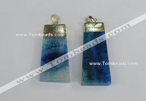 NGP1908 18*40mm - 20*50mm trapezoid agate gemstone pendants