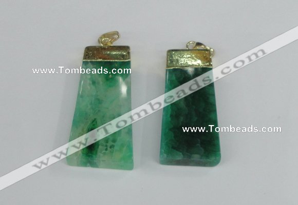 NGP1909 18*40mm - 20*50mm trapezoid agate gemstone pendants