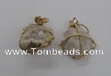 NGP1913 40*45mm - 45*50mm freeform druzy agate gemstone pendants