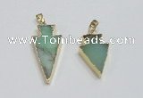 NGP1918 16*30mm - 20*38mm arrowhead australia chrysoprase pendants