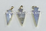 NGP1920 15*30mm - 18*40mm arrowhead agate gemstone pendants