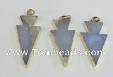 NGP1921 20*42mm - 22*50mm arrowhead agate gemstone pendants