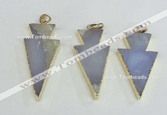 NGP1921 20*42mm - 22*50mm arrowhead agate gemstone pendants