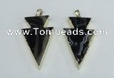 NGP1923 28*50mm - 30*55mm arrowhead agate gemstone pendants