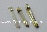 NGP1932 10*55mm - 12*65mm stick lemon quartz pendants wholesale