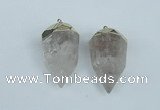 NGP1936 18*35mm - 20*40mm faceted nuggets white crystal pendants