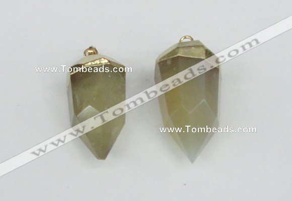 NGP1938 18*35mm - 20*40mm faceted nuggets yellow phantom quartz pendants