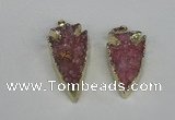 NGP1940 20*30mm - 25*50mm arrowhead druzy agate gemstone pendants