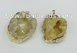 NGP1958 30*40mm - 40*50mm freeform druzy agate gemstone pendants