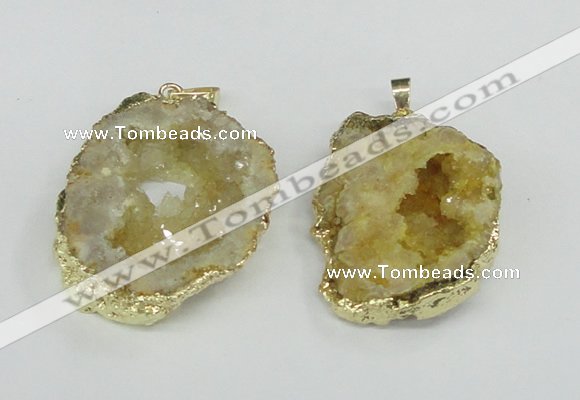 NGP1958 30*40mm - 40*50mm freeform druzy agate gemstone pendants