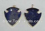 NGP1961 47*57mm arrowhead agate gemstone pendants wholesale