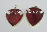 NGP1962 47*57mm arrowhead agate gemstone pendants wholesale