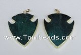 NGP1965 47*57mm arrowhead agate gemstone pendants wholesale