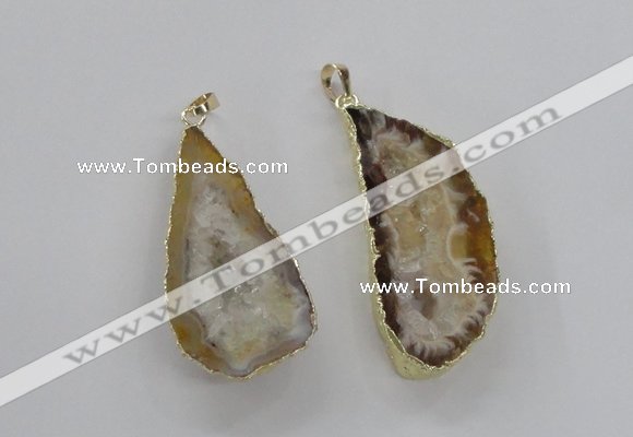 NGP1968 25*40mm - 30*50mm freeform druzy agate gemstone pendants