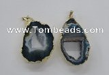 NGP1971 25*40mm - 30*50mm freeform druzy agate gemstone pendants