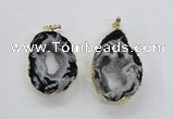 NGP1973 25*40mm - 30*50mm freeform druzy agate gemstone pendants