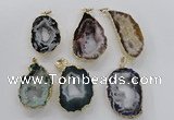 NGP1974 25*40mm - 30*50mm freeform druzy agate gemstone pendants