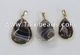 NGP1976 18*25mm - 25*35mm teardrop Botswana agate pendants