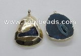 NGP1998 35*45mm - 40*50mm freeform plated druzy agate pendants