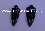 NGP2050 15*40mm - 18*45mm arrowhead striped agate pendants