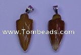 NGP2058 15*40mm - 18*45mm arrowhead striped agate pendants