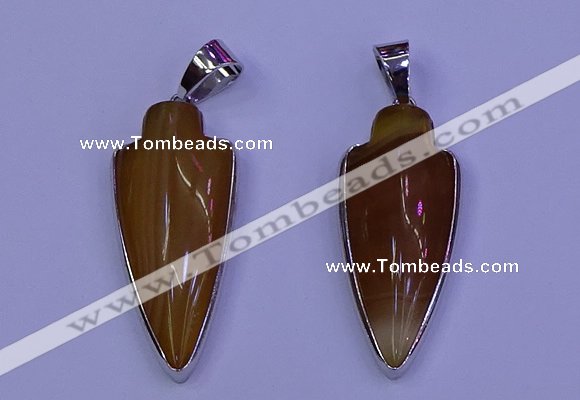 NGP2058 15*40mm - 18*45mm arrowhead striped agate pendants