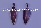 NGP2059 15*40mm - 18*45mm arrowhead striped agate pendants