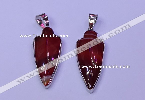 NGP2060 15*40mm - 18*45mm arrowhead striped agate pendants