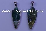 NGP2062 15*40mm - 18*45mm arrowhead striped agate pendants