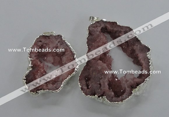 NGP2102 40*50mm - 55*65mm freeform druzy agate gemstone pendants