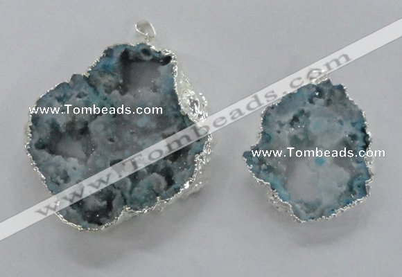 NGP2104 40*50mm - 55*65mm freeform druzy agate gemstone pendants