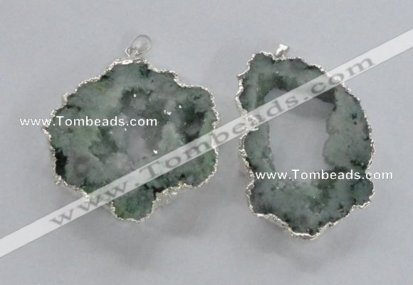 NGP2105 40*50mm - 55*65mm freeform druzy agate gemstone pendants