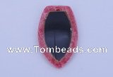 NGP211 30*50mm fashion dyed rhodochrosite & black stone pendant