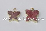 NGP2112 15*20mm - 18*25mm butterfly druzy agate gemstone pendants