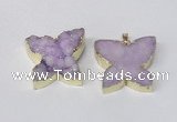 NGP2118 22*30mm - 25*30mm butterfly druzy agate gemstone pendants