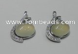 NGP2125 22*35mm agate gemstone pendants with crystal pave alloy settings