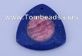 NGP213 45*45mm fashion dyed rhodochrosite & lapis lazuli gemstone pendant