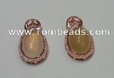 NGP2132 18*32mm agate gemstone pendants with crystal pave alloy settings