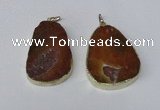 NGP2215 30*40mm - 40*45mm freeform druzy agate gemstone pendants