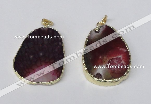 NGP2217 30*40mm - 40*45mm freeform druzy agate gemstone pendants