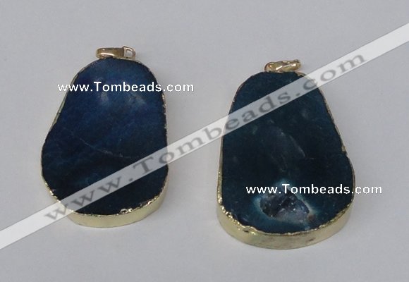 NGP2218 30*40mm - 40*45mm freeform druzy agate gemstone pendants