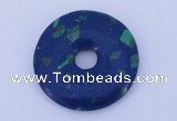 NGP222 5*30mm synthetic lapis lazuli & malachite gemstone donut pendant