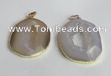 NGP2221 30*40mm - 40*45mm freeform druzy agate gemstone pendants