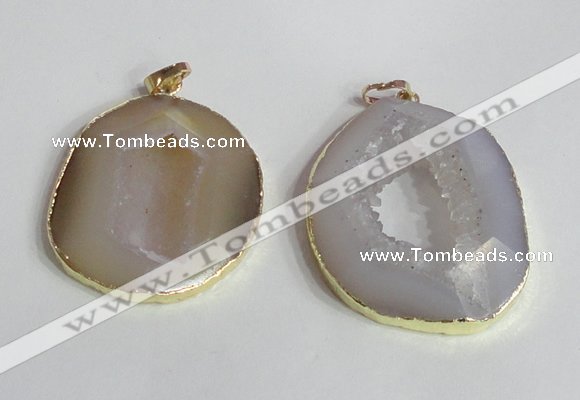 NGP2221 30*40mm - 40*45mm freeform druzy agate gemstone pendants