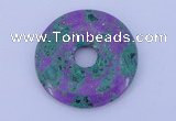 NGP224 5*30mm fashion synthetic ruby zoisite gemstone donut pendant