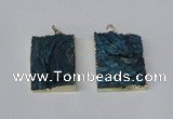 NGP2250 30*40mm - 40*45mm rectangle druzy agate gemstone pendants