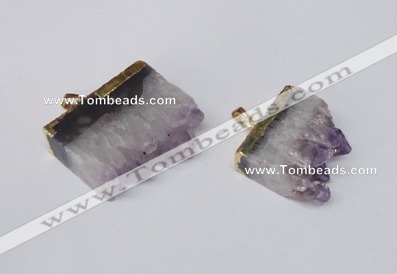 NGP2252 25*35mm - 35*40mm freeform druzy amethyst pendants